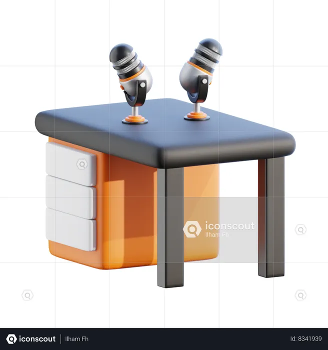 Podcast desk  3D Icon