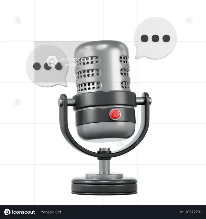 Discussion en podcast  3D Icon