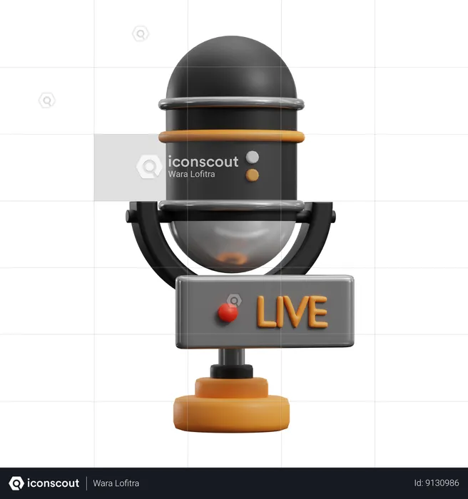 Podcast en vivo  3D Icon