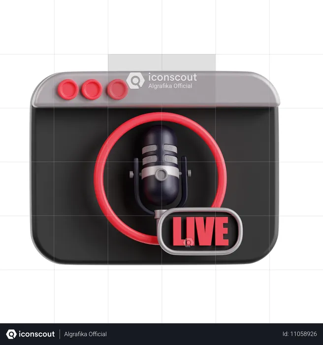 Pódcast en vivo  3D Icon