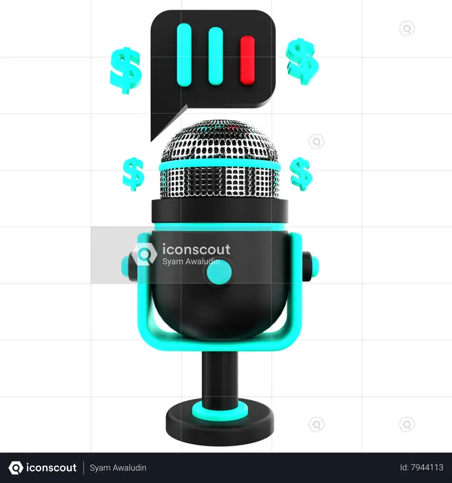 Podcast financeiro  3D Icon