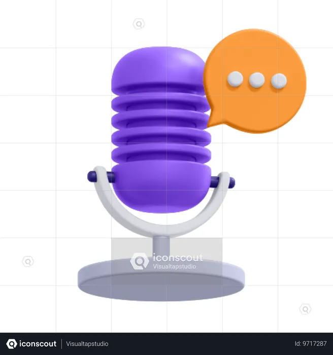 Podcast Mic  3D Icon