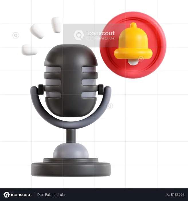 Podcast Notification  3D Icon