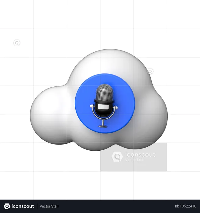 Podcast na nuvem  3D Icon
