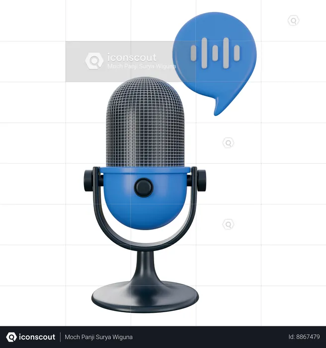 Podcast Record  3D Icon