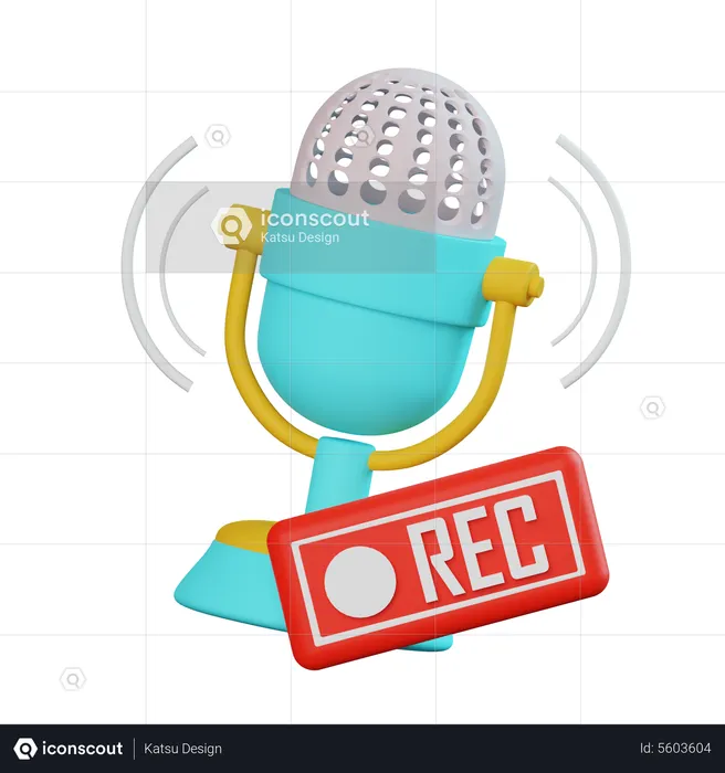 Podcast Recording  3D Icon