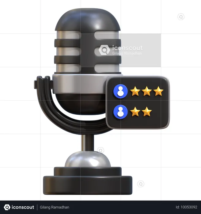 Revisão de podcast  3D Icon