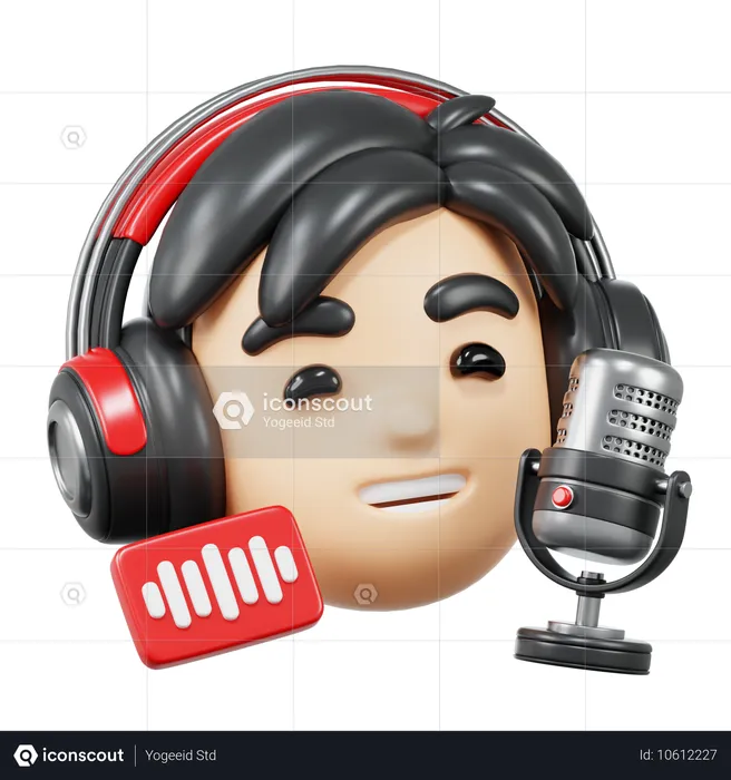 Podcaster-Mann  3D Icon