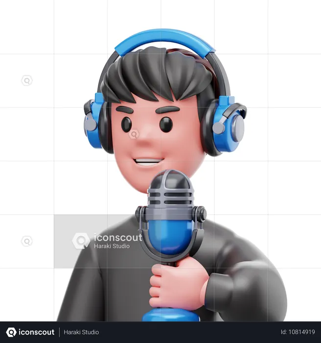 Homme podcasteur  3D Icon