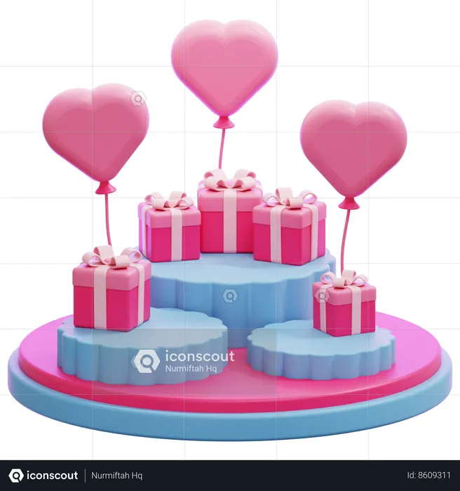 Podio de San Valentín  3D Icon