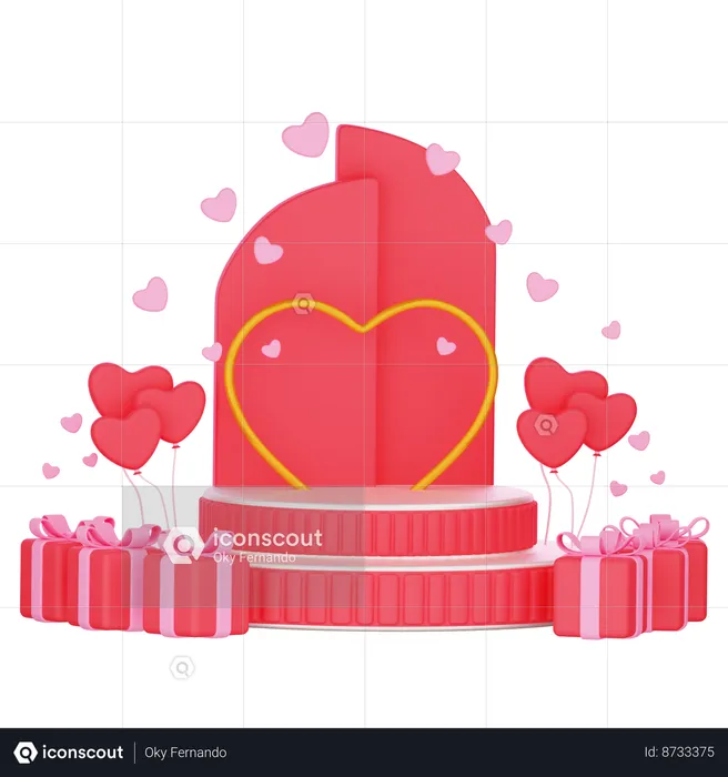 Podio de San Valentín  3D Icon