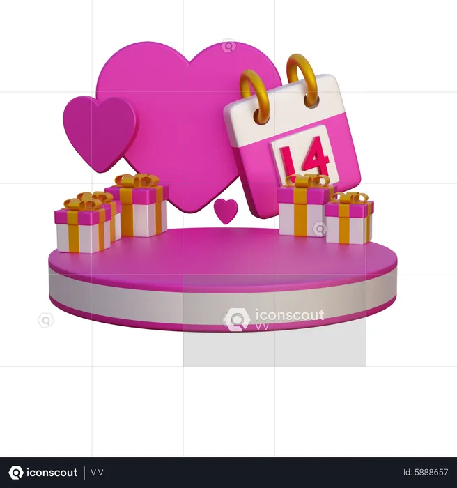 Podio de San Valentín  3D Icon