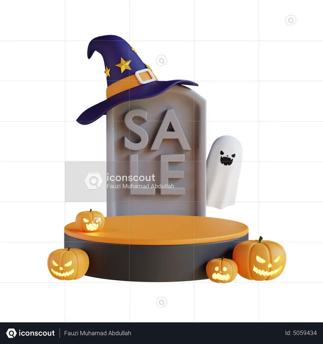 Pódio de venda de halloween  3D Icon