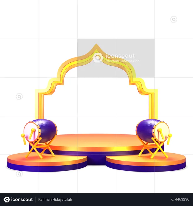 Podio del tambor de ramadán  3D Icon