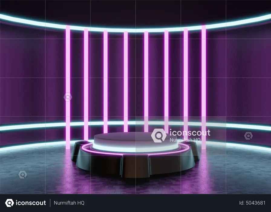 Pódio Futurista da Nave Alienígena  3D Icon