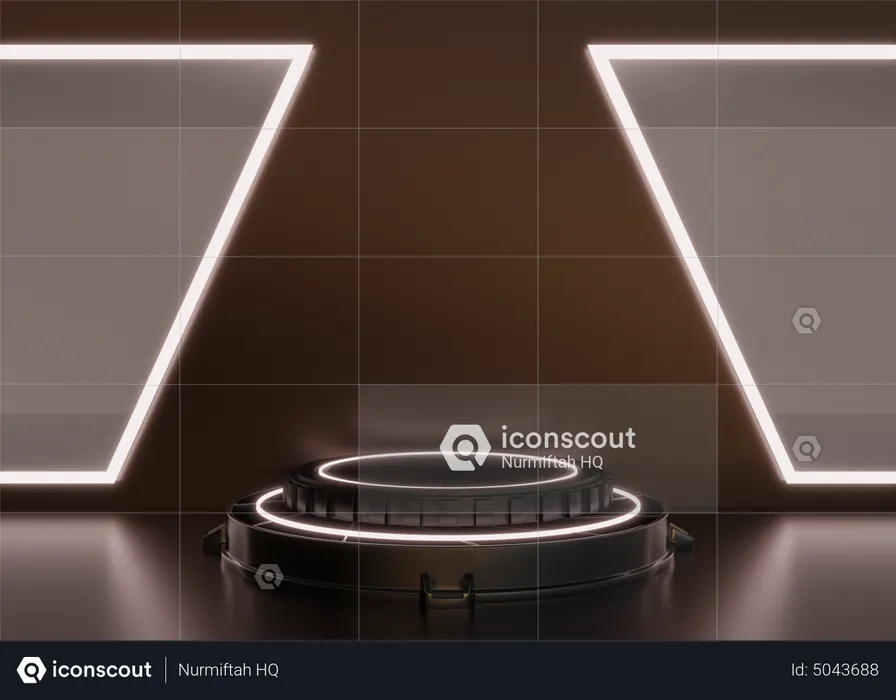 Pódio Futurista da Nave Alienígena  3D Icon