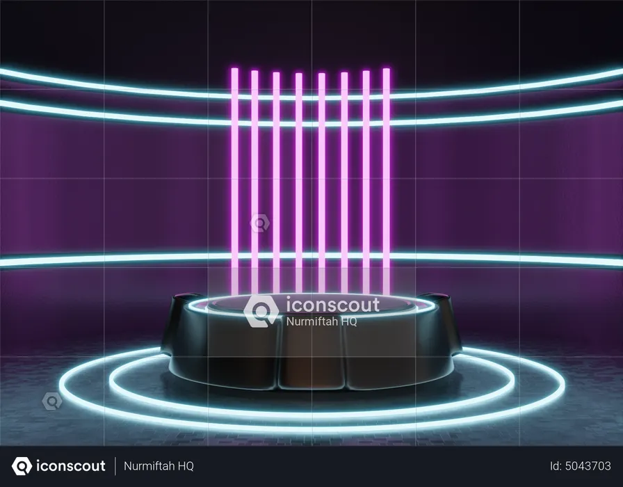 Pódio Futurista da Nave Alienígena  3D Icon
