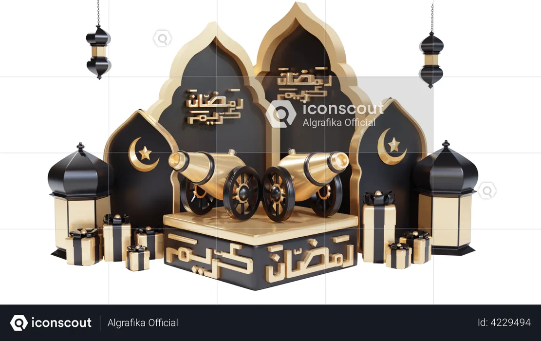 Pódio para o Ramadã  3D Illustration