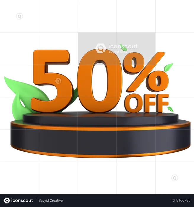 Podium 50 Percent  3D Icon