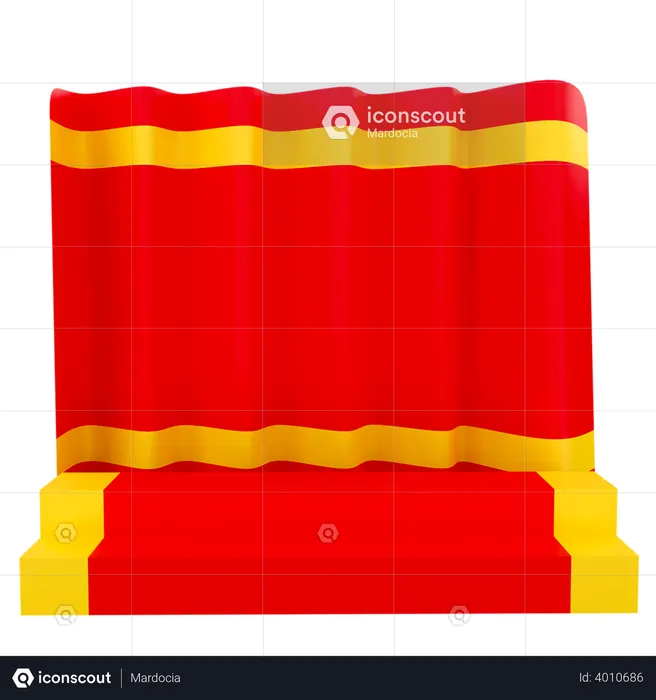 Podium And Curtain For Chinese new year Festival  3D Illustration