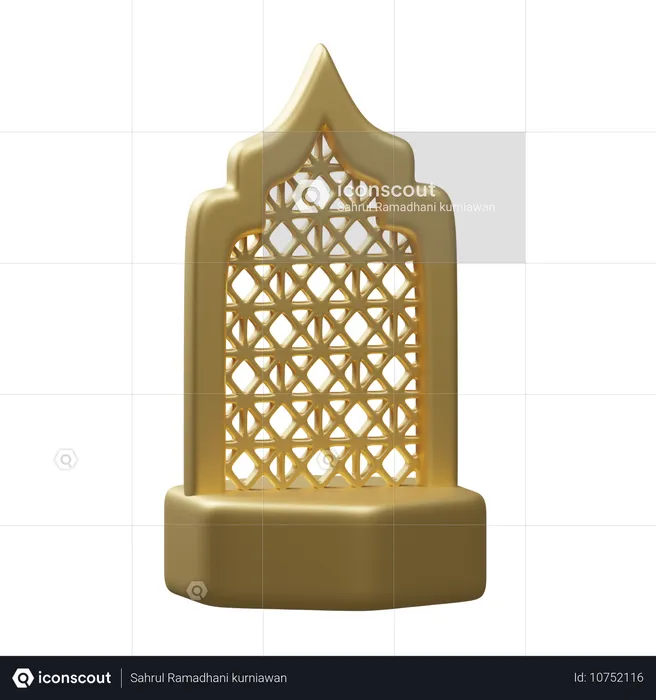 Podium avec ornement islamique  3D Icon