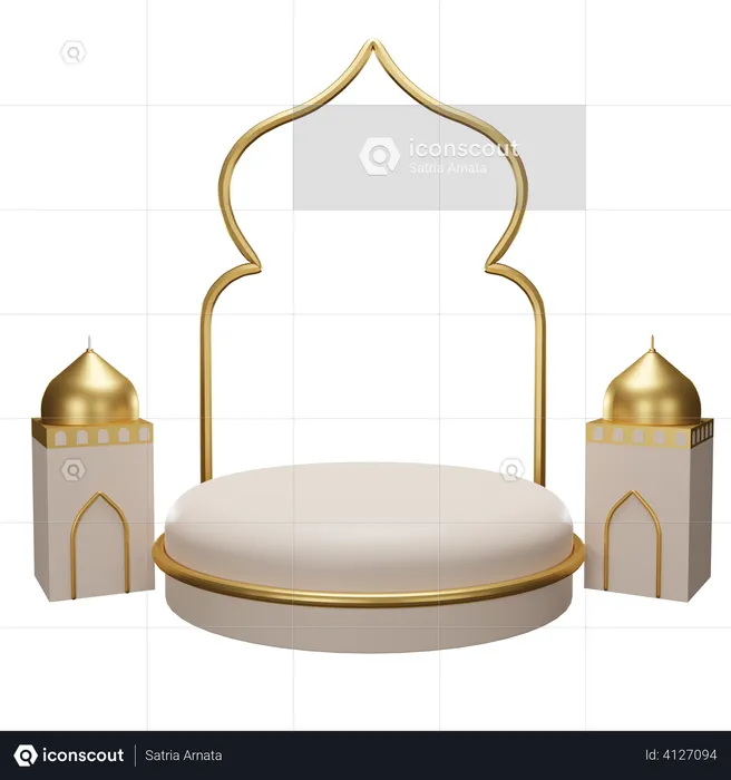 Podium For Ramadan  3D Illustration