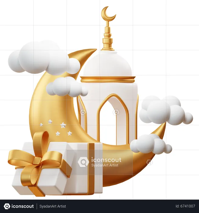 Podium For Ramadan  3D Illustration