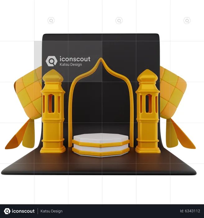 Podium For Ramadan  3D Illustration