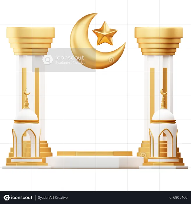 Podium For Ramadan  3D Illustration