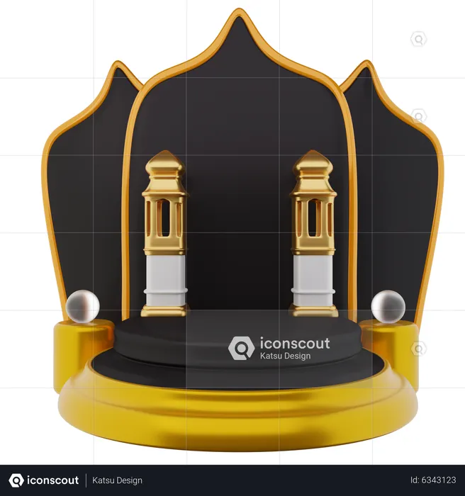 Podium For Ramadan  3D Illustration