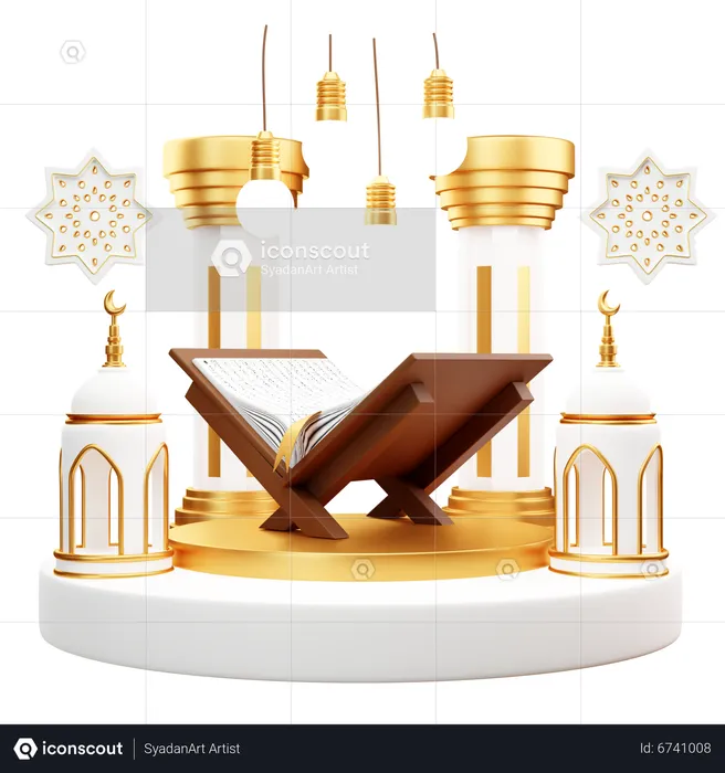 Podium For Ramadan  3D Illustration