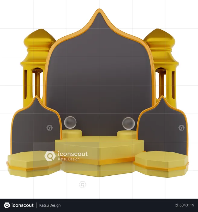 Podium für Ramadan  3D Illustration