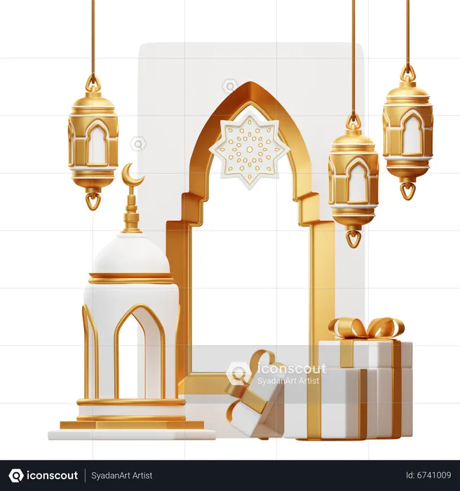 Podium für Ramadan  3D Illustration