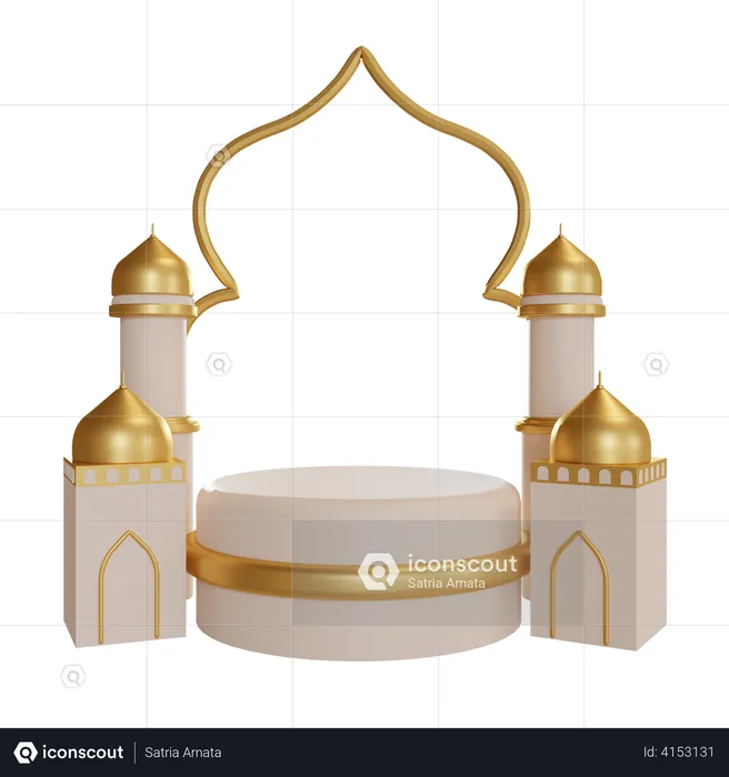 Podium Of Ramadan  3D Illustration