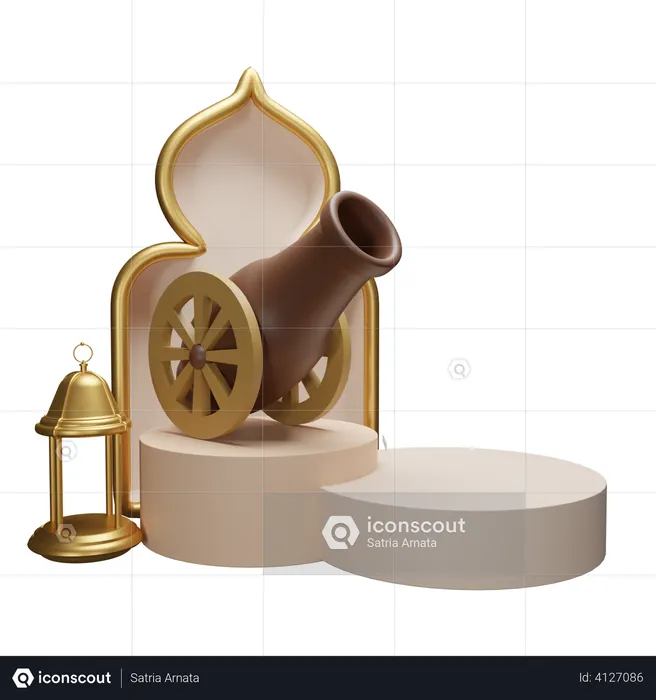 Podium pour le ramadan  3D Illustration