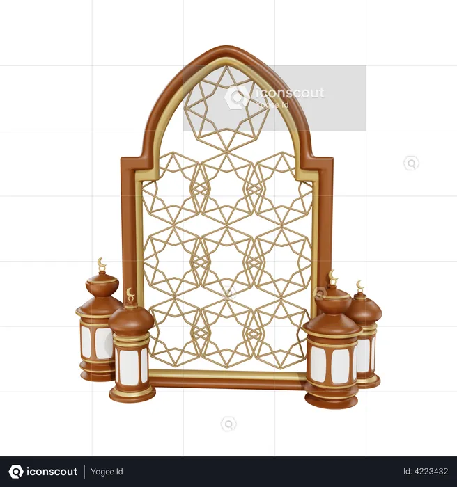 Podium pour le ramadan  3D Illustration