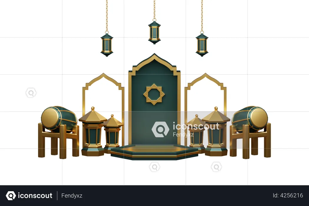 Podium pour le ramadan  3D Illustration