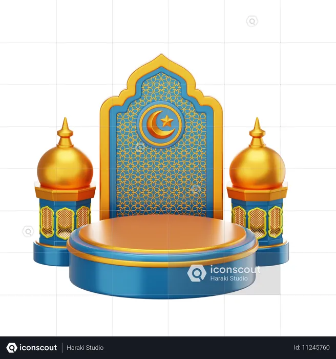 Podium du Ramadan  3D Illustration