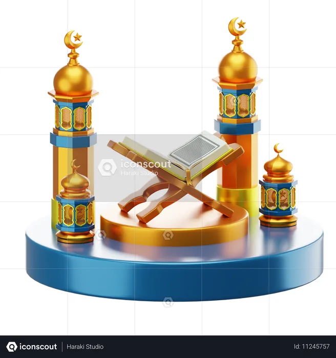 Podium du Ramadan  3D Illustration