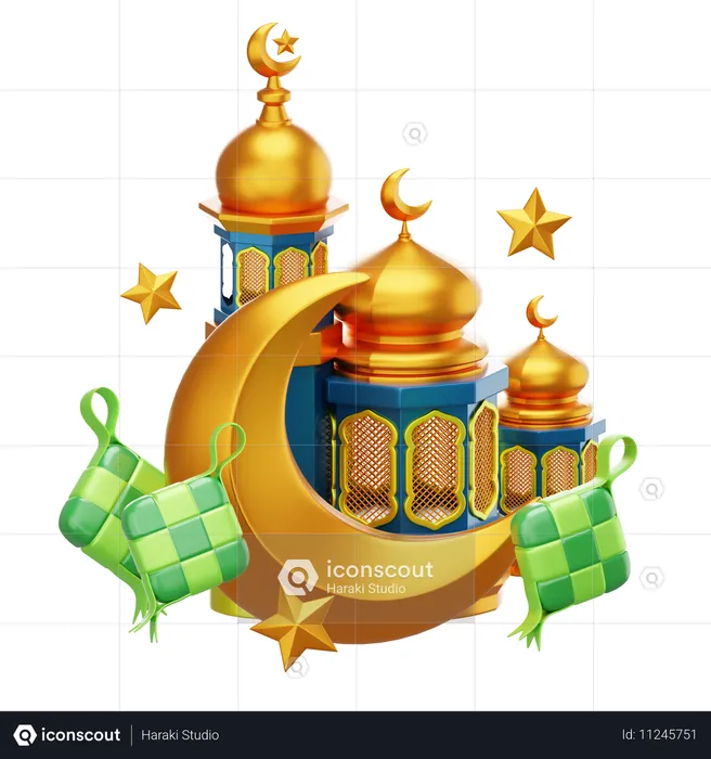 Podium du Ramadan  3D Illustration