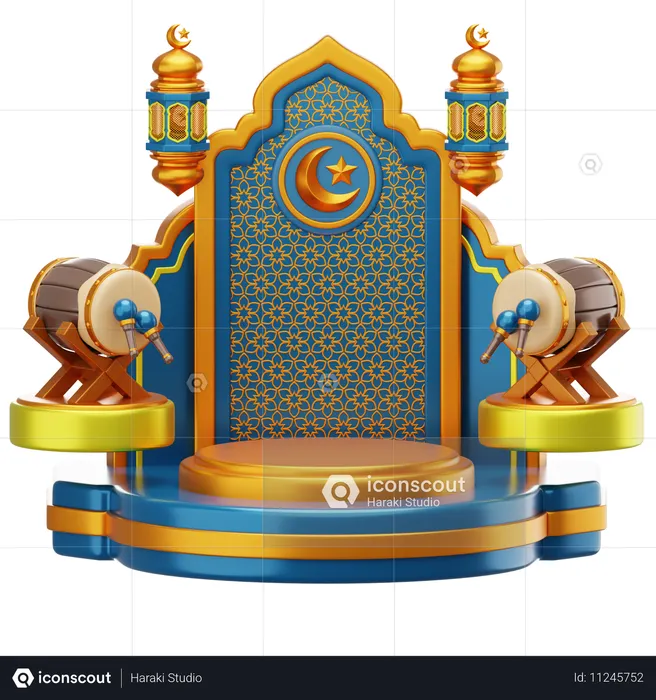 Podium du Ramadan  3D Illustration