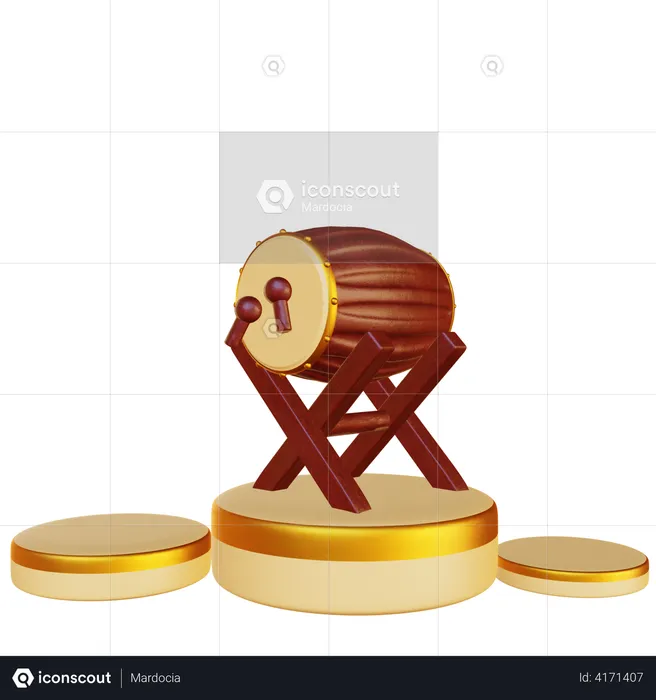 Podium de tambour islamique  3D Illustration