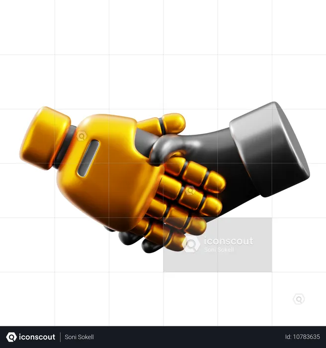 Poignée de main de robot  3D Icon