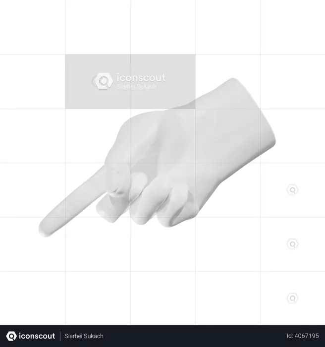 Point Down Hand Gesture  3D Illustration