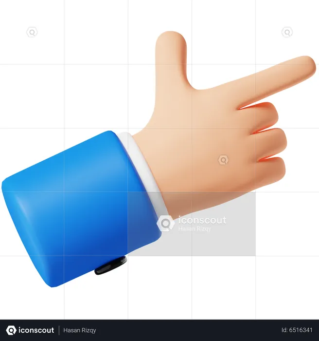 Point Right Hand Gesture  3D Icon