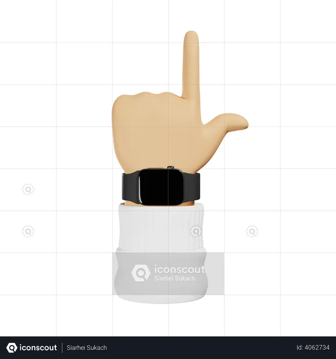 Point up hand gesture  3D Illustration