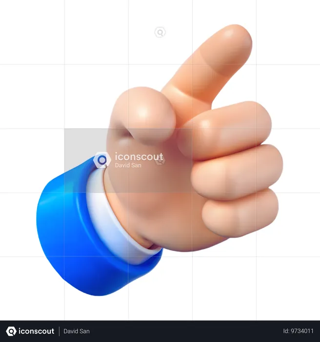 Geste du doigt pointé  3D Icon