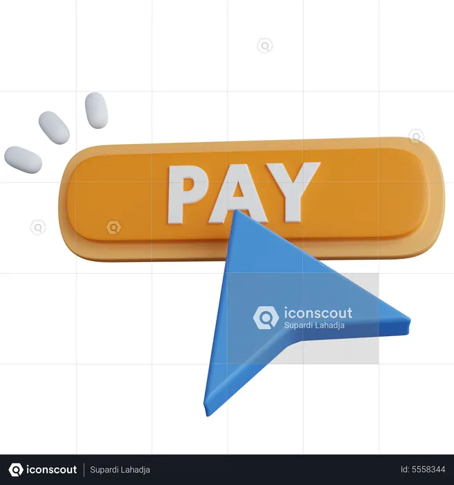 Pointer On Pay Button  3D Icon