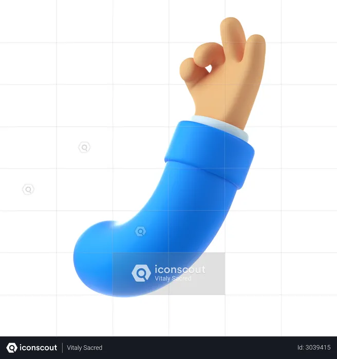 Pointing finger hand  3D Illustration