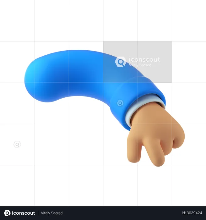 Pointing finger hand  3D Illustration